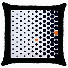 Honeycomb Hexagon Pattern Abstract Throw Pillow Case (black) by Grandong