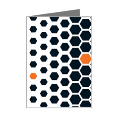 Honeycomb Hexagon Pattern Abstract Mini Greeting Card by Grandong