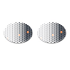 Honeycomb Hexagon Pattern Abstract Cufflinks (oval) by Grandong