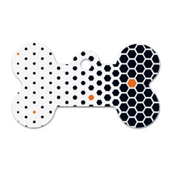 Honeycomb Hexagon Pattern Abstract Dog Tag Bone (one Side) by Grandong