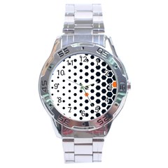 Honeycomb Hexagon Pattern Abstract Stainless Steel Analogue Watch by Grandong