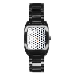 Honeycomb Hexagon Pattern Abstract Stainless Steel Barrel Watch by Grandong