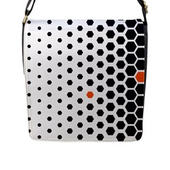 Honeycomb Hexagon Pattern Abstract Flap Closure Messenger Bag (l) by Grandong