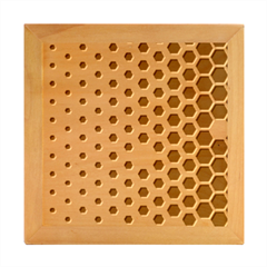 Honeycomb Hexagon Pattern Abstract Wood Photo Frame Cube by Grandong