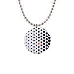 Honeycomb Hexagon Pattern Abstract 1  Button Necklace Front