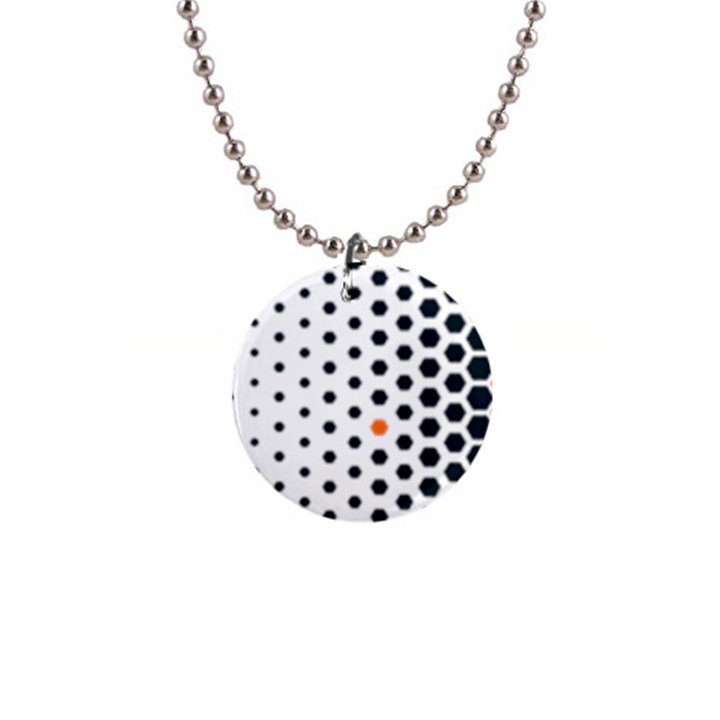 Honeycomb Hexagon Pattern Abstract 1  Button Necklace