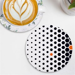 Honeycomb Hexagon Pattern Abstract Uv Print Round Tile Coaster by Grandong