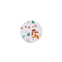 Flowers Leaves Background Floral 1  Mini Buttons by Grandong