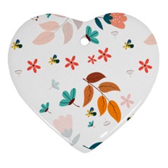 Flowers Leaves Background Floral Ornament (heart)