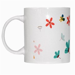 Flowers Leaves Background Floral White Mug by Grandong