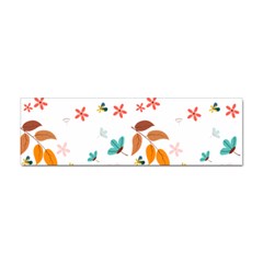 Flowers Leaves Background Floral Sticker (bumper) by Grandong