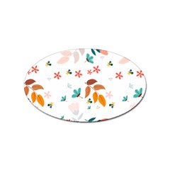 Flowers Leaves Background Floral Sticker Oval (100 Pack)