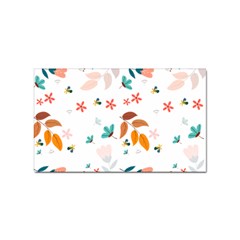 Flowers Leaves Background Floral Sticker Rectangular (10 Pack) by Grandong