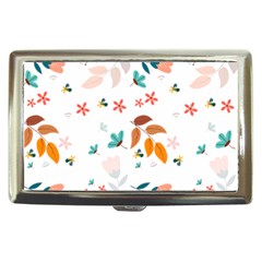 Flowers Leaves Background Floral Cigarette Money Case