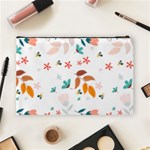 Flowers Leaves Background Floral Cosmetic Bag (Large) Back