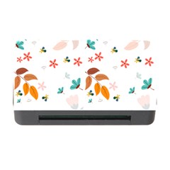 Flowers Leaves Background Floral Memory Card Reader With Cf