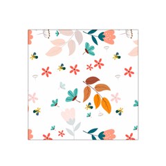 Flowers Leaves Background Floral Satin Bandana Scarf 22  X 22  by Grandong