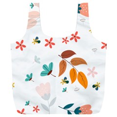 Flowers Leaves Background Floral Full Print Recycle Bag (xxl) by Grandong