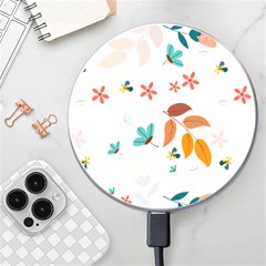 Flowers Leaves Background Floral Wireless Fast Charger(white) by Grandong