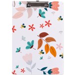 Flowers Leaves Background Floral A4 Acrylic Clipboard Front