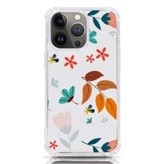 Flowers Leaves Background Floral Iphone 13 Pro Tpu Uv Print Case by Grandong