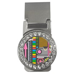 Pattern Geometric Abstract Colorful Arrows Lines Circles Triangles Money Clips (cz)  by Grandong