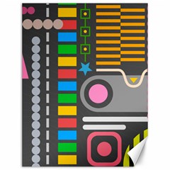 Pattern Geometric Abstract Colorful Arrows Lines Circles Triangles Canvas 12  X 16  by Grandong