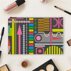 Pattern Geometric Abstract Colorful Arrows Lines Circles Triangles Cosmetic Bag (large) by Grandong