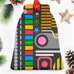 Pattern Geometric Abstract Colorful Arrows Lines Circles Triangles Bell Ornament (Two Sides) Front