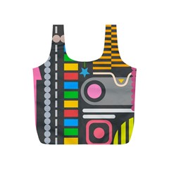 Pattern Geometric Abstract Colorful Arrows Lines Circles Triangles Full Print Recycle Bag (s) by Grandong