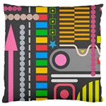 Pattern Geometric Abstract Colorful Arrows Lines Circles Triangles Standard Premium Plush Fleece Cushion Case (One Side) Front