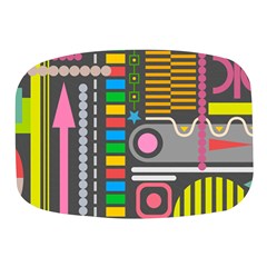 Pattern Geometric Abstract Colorful Arrows Lines Circles Triangles Mini Square Pill Box by Grandong