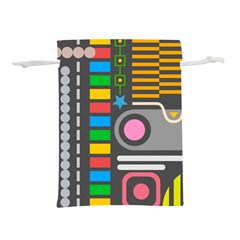 Pattern Geometric Abstract Colorful Arrows Lines Circles Triangles Lightweight Drawstring Pouch (l) by Grandong