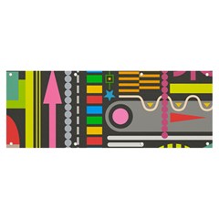 Pattern Geometric Abstract Colorful Arrows Lines Circles Triangles Banner And Sign 8  X 3  by Grandong