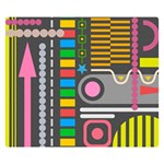 Pattern Geometric Abstract Colorful Arrows Lines Circles Triangles Premium Plush Fleece Blanket (Small) 50 x40  Blanket Front