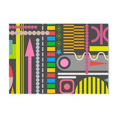 Pattern Geometric Abstract Colorful Arrows Lines Circles Triangles Crystal Sticker (a4) by Grandong