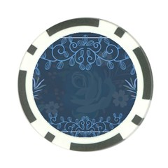 Floral Digital Poker Chip Card Guard (10 Pack) by Grandong