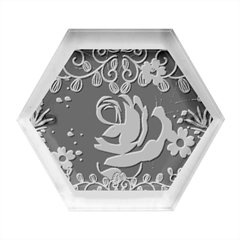 Floral Digital Hexagon Wood Jewelry Box by Grandong