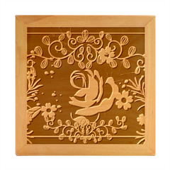 Floral Digital Wood Photo Frame Cube by Grandong