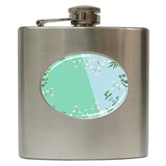 Flower Branch Corolla Wreath Lease Hip Flask (6 Oz) by Grandong