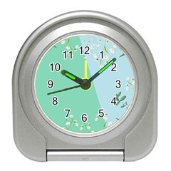 Flower Branch Corolla Wreath Lease Travel Alarm Clock by Grandong