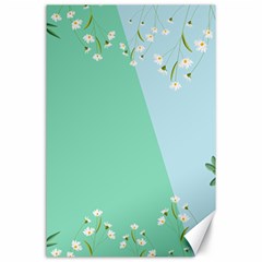 Flower Branch Corolla Wreath Lease Canvas 24  X 36  by Grandong