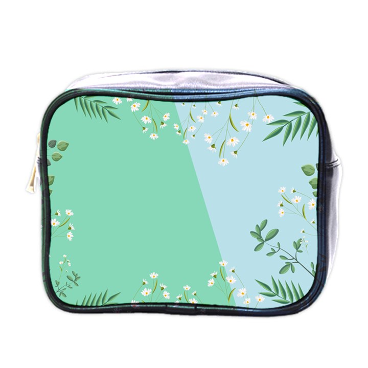 Flower Branch Corolla Wreath Lease Mini Toiletries Bag (One Side)