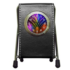 Abstract Colors - , Abstract Colors Pen Holder Desk Clock by nateshop