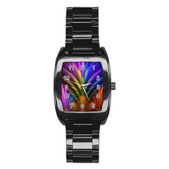 Abstract Colors - , Abstract Colors Stainless Steel Barrel Watch by nateshop