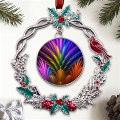 Abstract Colors - , Abstract Colors Metal X mas Wreath Holly Leaf Ornament by nateshop