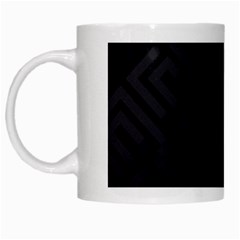 Black Pattern, Black, Pattern White Mug by nateshop