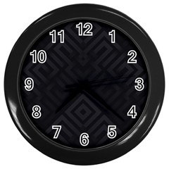 Black Pattern, Black, Pattern Wall Clock (black) by nateshop