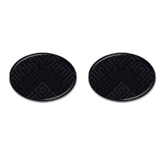 Black Pattern, Black, Pattern Cufflinks (oval) by nateshop