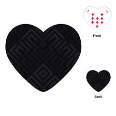 Black Pattern, Black, Pattern Playing Cards Single Design (heart) by nateshop